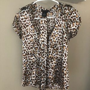 Leopard silk blouse